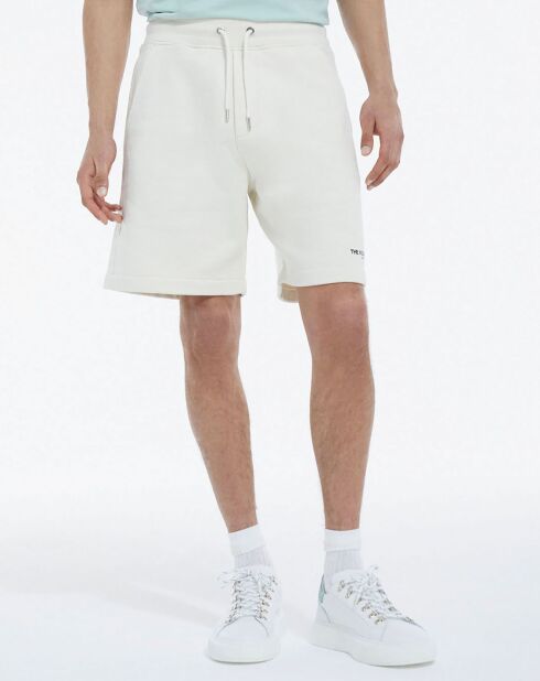 Ecrufarbene Shorts mit Logo
