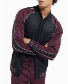 Sweat zippé avec manches raglan bordeaux