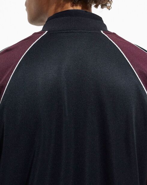 Sweat zippé avec manches raglan bordeaux