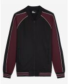 Sweat zippé avec manches raglan bordeaux