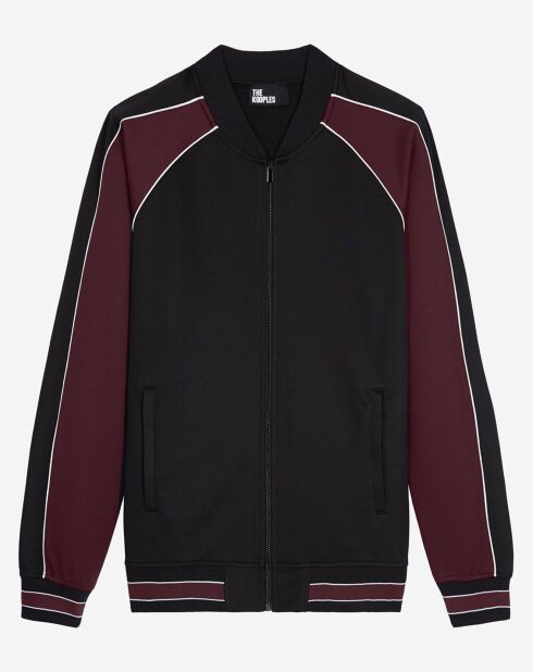 Sweat zippé avec manches raglan bordeaux
