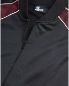 Sweat zippé avec manches raglan bordeaux