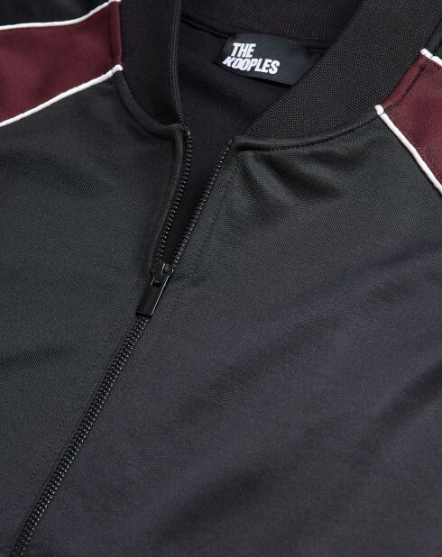 Sweat zippé avec manches raglan bordeaux