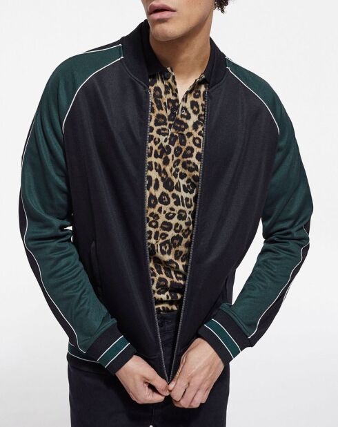 Sweat zippé avec manches raglan vert bouteille