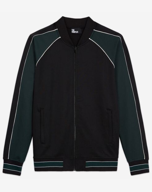 Sweat zippé avec manches raglan vert bouteille