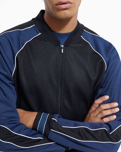 Sweat zippé avec manches raglan marine