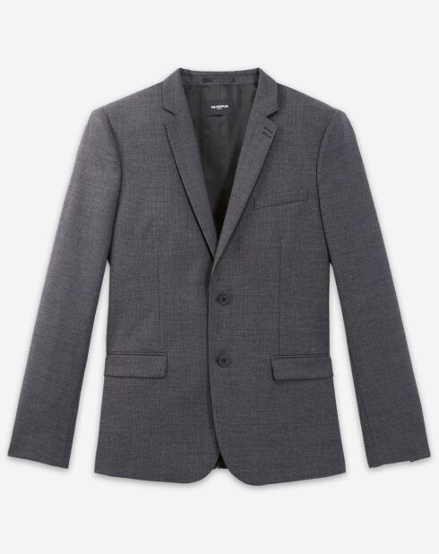 Giacca classica 100% lana 2 bottoni grigio scuro