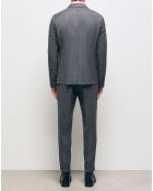 Veste de Costume 100% Laine Molle grise