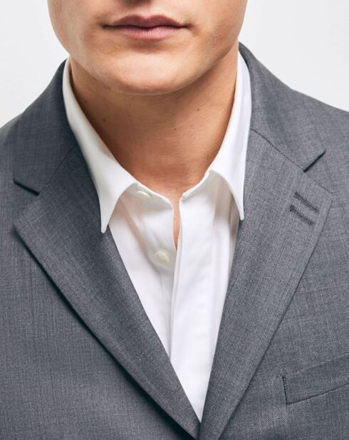 Veste de Costume 100% Laine Molle grise