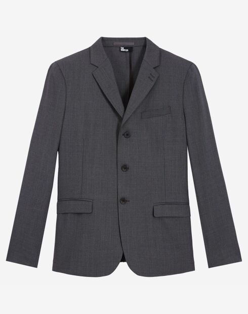 Veste de Costume 100% Laine Molle grise