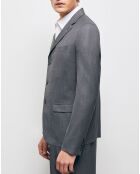 Veste de Costume 100% Laine Molle grise
