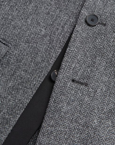 Giacca 100% lana con motivo Zig Zag grigio