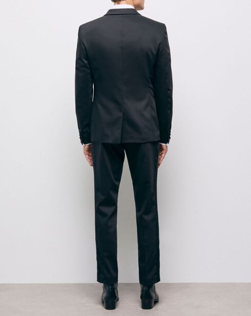 Schwarze, solide formelle Anzugjacke aus Wollmischung