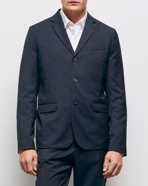 Veste de Costume 100% Laine Molle marine/blanc