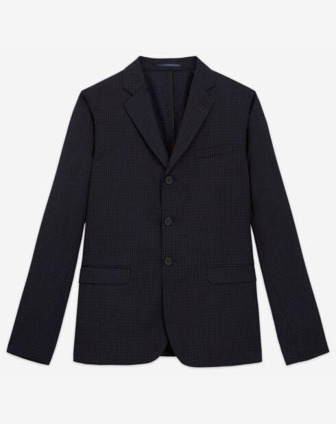 Veste de Costume 100% Laine Molle marine/blanc