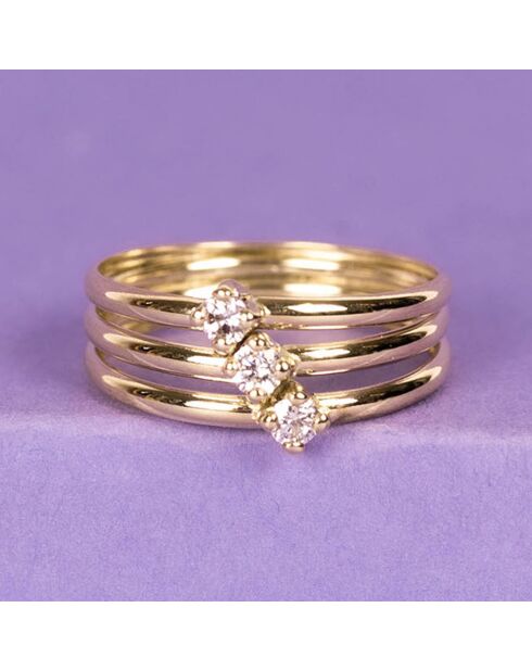 Bague Abbie Zircone or jaune