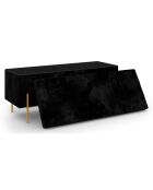 Banc coffre avec pieds dorés Loan en velours noir/doré -  100x 37 x 45 cm