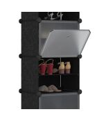 Meuble à chaussures cube 16 paires noir - 43x32x122 cm