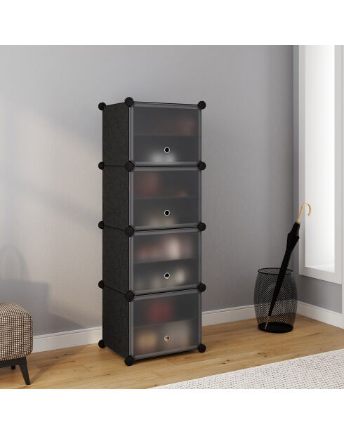 Cube Schuhschrank 16 Paar schwarz - 43x32x122 cm