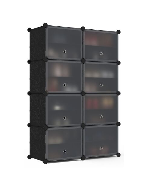 Meuble à chaussures cube 32 paires noir -  83x32x122 cm