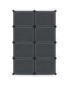 Meuble à chaussures cube 32 paires noir -  83x32x122 cm