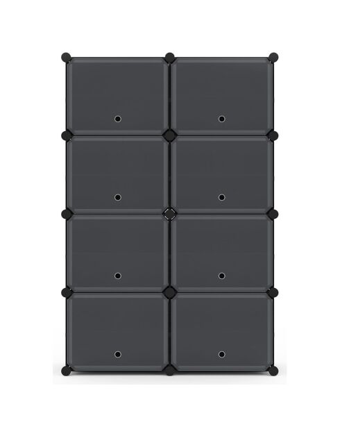 Meuble à chaussures cube 32 paires noir -  83x32x122 cm