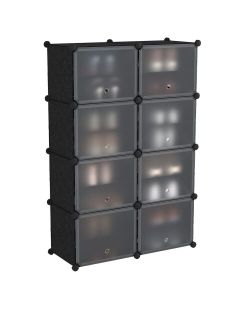 Meuble à chaussures cube 32 paires noir -  83x32x122 cm