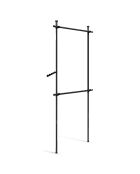Penderie télescopique noire -  77-112x2.5x103-278 cm