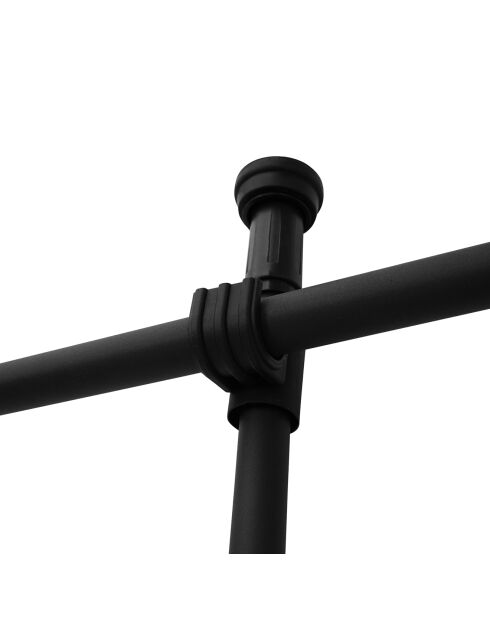 Penderie télescopique noire -  77-112x2.5x103-278 cm