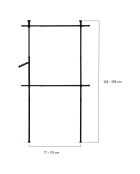Penderie télescopique noire -  77-112x2.5x103-278 cm