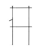 Penderie télescopique noire -  77-112x2.5x103-278 cm