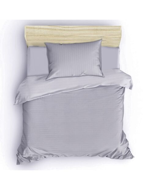 Parure housse de couette Lylium grise
