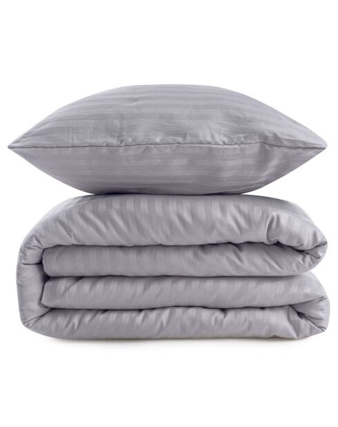 Parure housse de couette Lylium grise