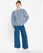 Pantalon 7/8 en twill de coton biologique Clément bleu foncé