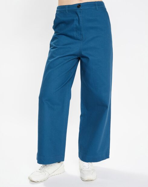 Pantalon 7/8 en twill de coton biologique Clément bleu foncé