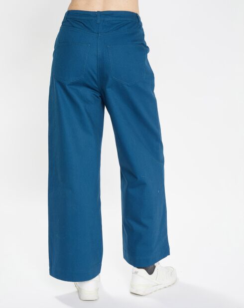 Pantalon 7/8 en twill de coton biologique Clément bleu foncé