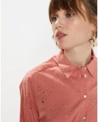 Chemise Ebrizia brodée ajourée bois de rose