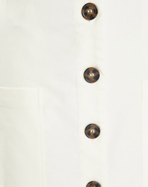 Ecrufarbener gerader Rock aus Kakao-Twill