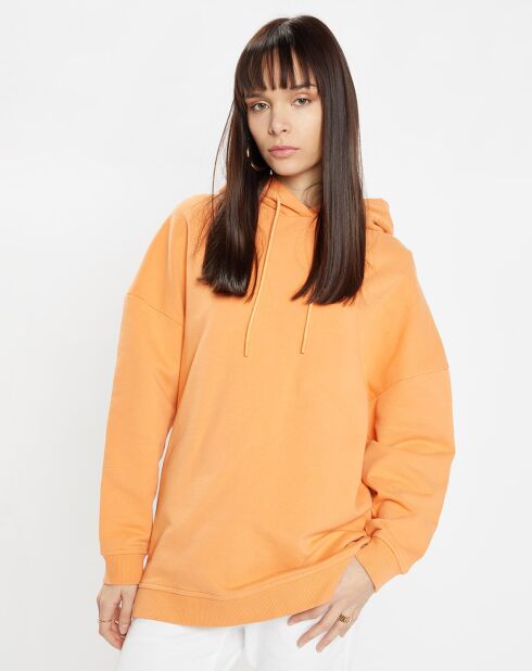 Sweat à capuche en Coton Bio Bahut orange moyen