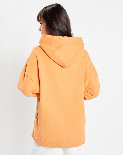 Sweat à capuche en Coton Bio Bahut orange moyen