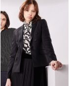 Schwarze Anzugjacke aus Wollmischung