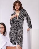 Combinaison manches longues Print Pearl noir/blanc