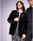 Veste en Fausse Fourrure Reversible noire
