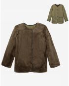 Veste en Fausse Fourrure réversible algue