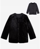 Veste en Fausse Fourrure Reversible noire
