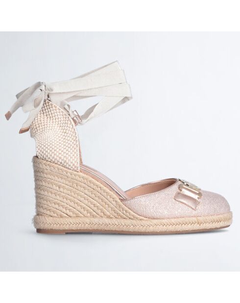 Espadrilles compensées Damita roses - Talon 9 cm