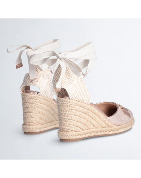 Espadrilles compensées Damita roses - Talon 9 cm