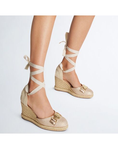 Espadrilles compensées Damita roses - Talon 9 cm