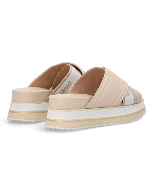 Mules plateforme Sophie beiges
