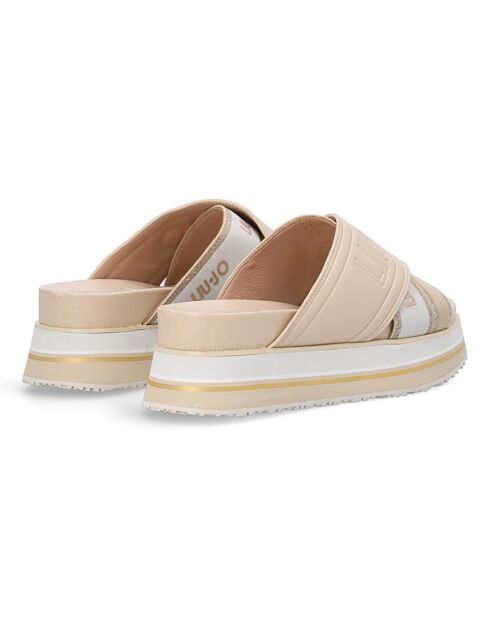 Mules plateforme Sophie beiges